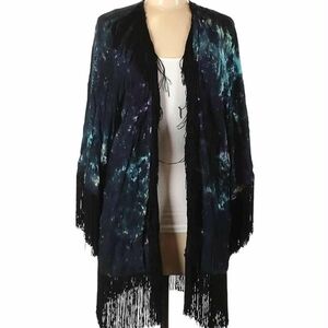 #21 Dark Tie Dye Cardigan with Fringe